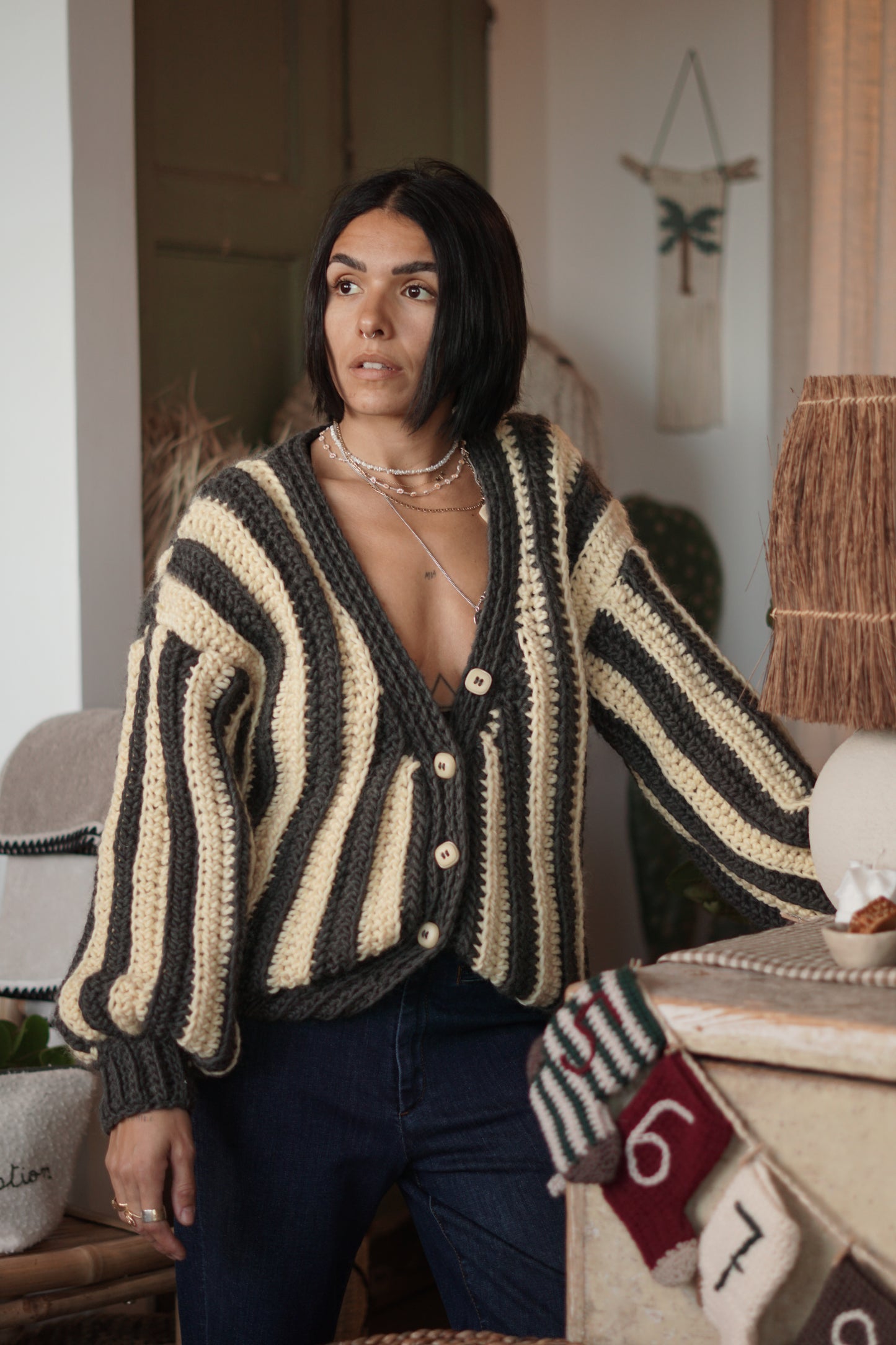 Cardigan a Righe