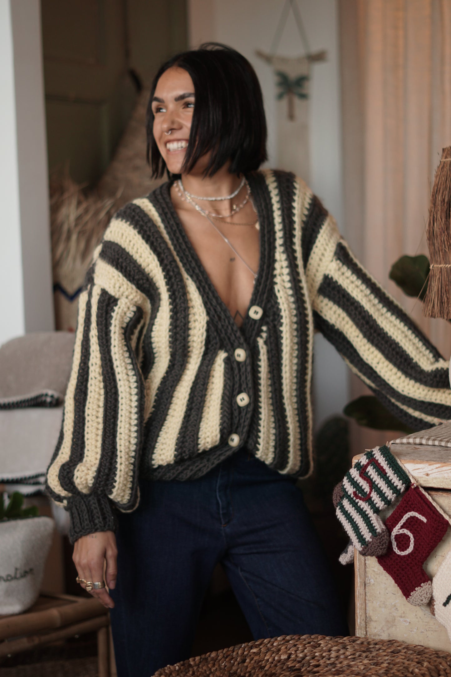 Cardigan a Righe
