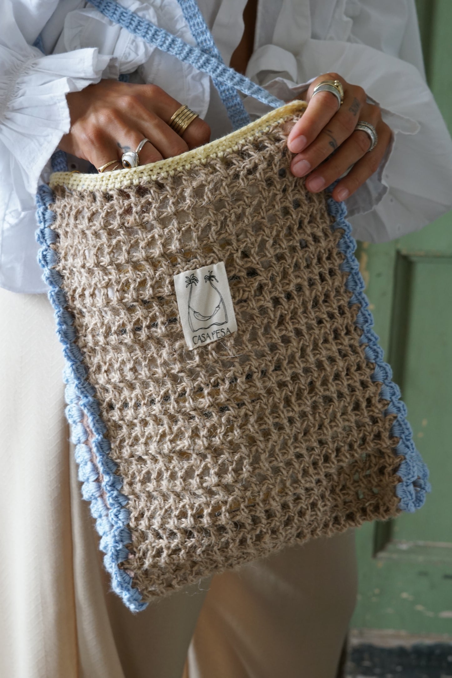 Shopper in Rafia all'Uncinetto