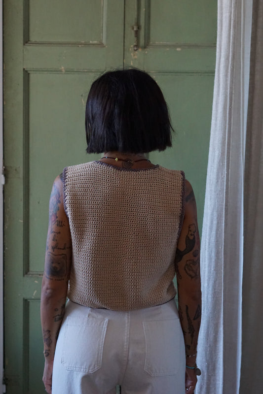 Gilet Sabbia Con Perline