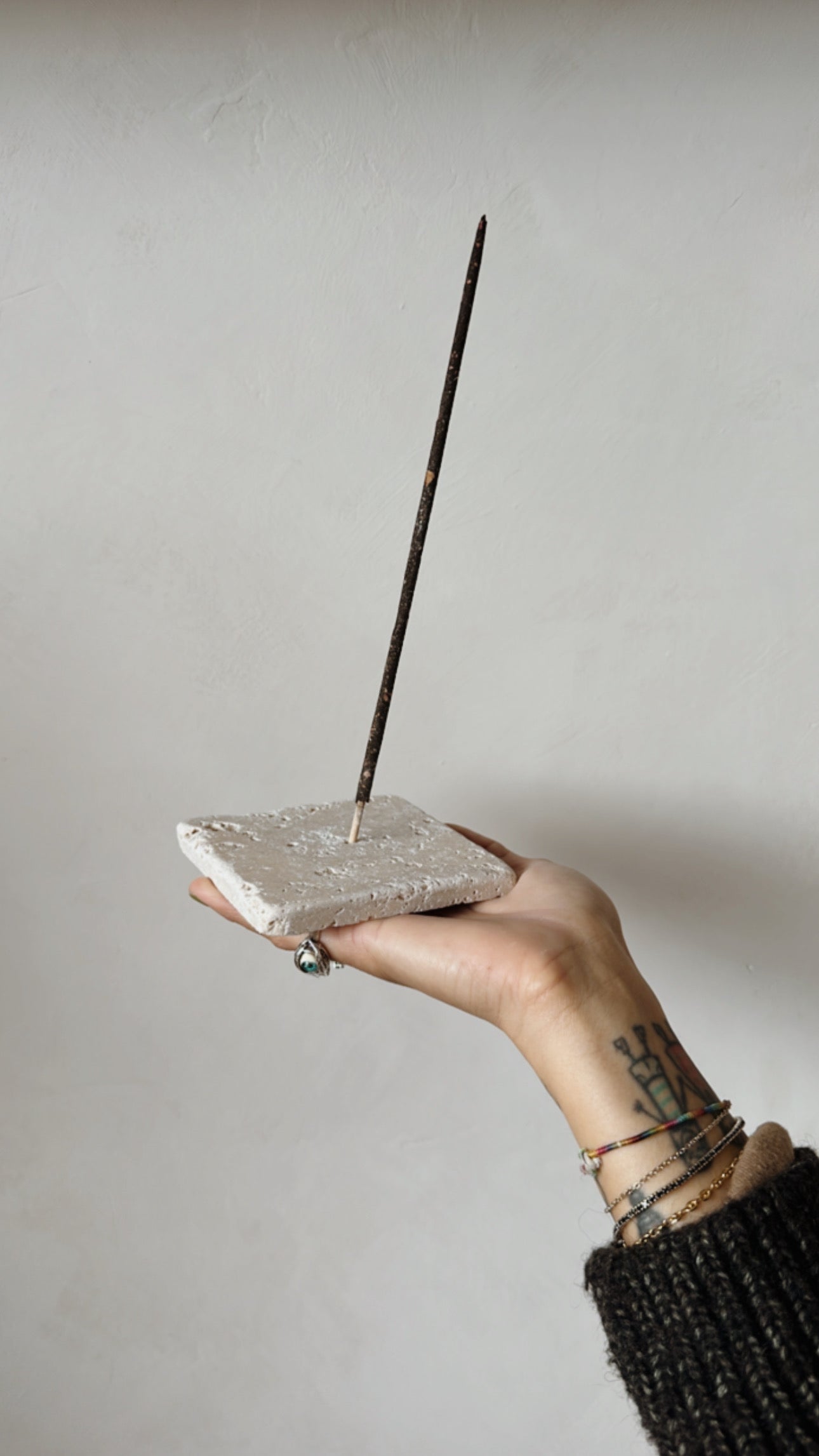 Travertine Incense Holder Plate